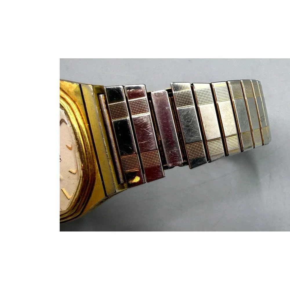 Jules Jurgensen 4530 Quartz Watch Gold Tone 2 Tone Expansion Band Date White